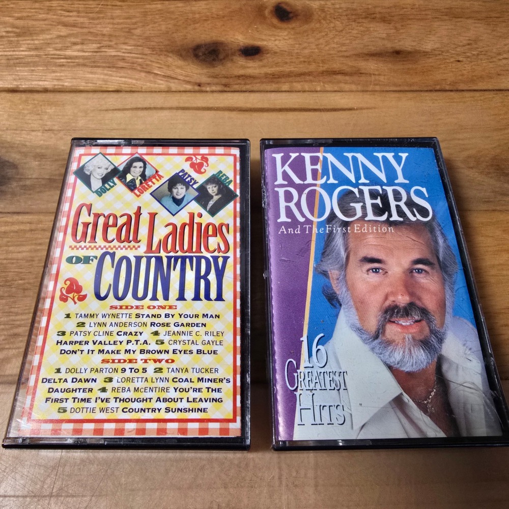 Kenny Rogers 16 Greatest Hits & Great Ladies of Country Dolly 2 Cassette Tape